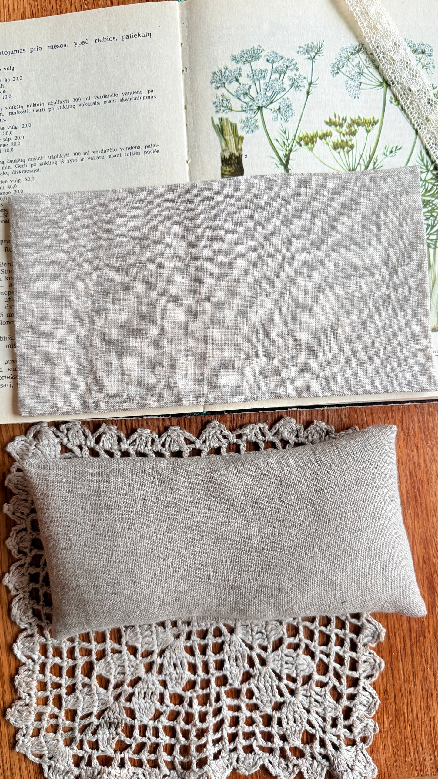 Akių pagalvėlės užvalkaliukas natūralios  lino sp.