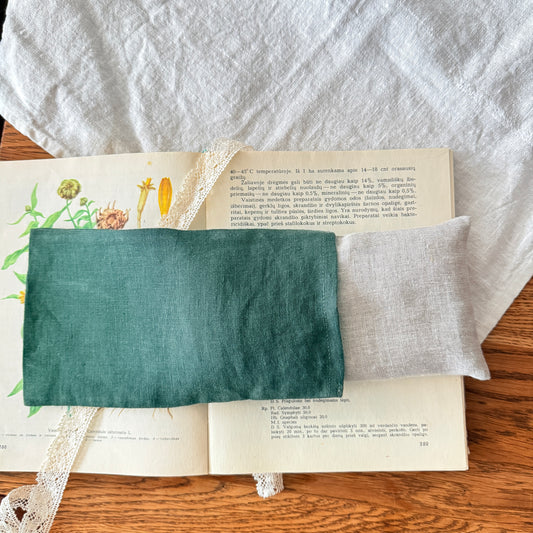 Akių pagalvėlės užvalkaliukas tamsiai žalios sp.